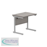 Astin Rectangular Single Upright Cantilever Desk 800x600x730mm Grey Oak/Silver KF800045