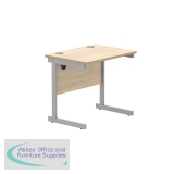 Astin Rectangular Single Upright Cantilever Desk 800x600x730mm Oak/Silver KF800046