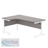 Astin Radial Left Hand Single Upright Desk 1800x1200x730mm Grey/White KF800053