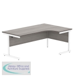 Astin Radial Right Hand Single Upright Desk 1800x1200x730mm Grey Oak/White KF800057