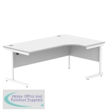 Astin Radial Right Hand Single Upright Desk 1800x1200x730mm White/White KF800060