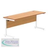 Astin Rectangular Single Upright Cantilever Desk 1800x600x730mm Beech/White KF800061