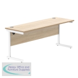 Astin Rectangular Single Upright Cantilever Desk 1800x600x730mm Oak/White KF800063