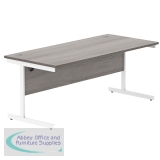 Astin Rectangular Single Upright Cantilever Desk 1800x800x730mm Grey Oak/White KF800067