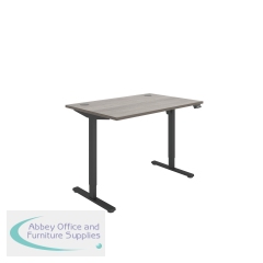 Polaris Single Motor Sit/Stand Desk 1200x800 Grey Oak/Black KF800081