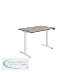 Polaris Single Motor Sit/Stand Desk 1200x800 Grey Oak/White KF800082