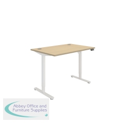 Polaris Single Motor Sit/Stand Desk 1200x800 Oak/White KF800084
