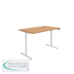 Polaris Single Motor Sit/Stand Desk 1400x800 Beech/White KF800089