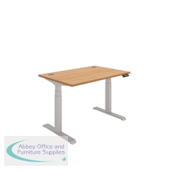 Polaris Dual Motor Sit/Stand Desk 1200x800 Beech/Silver KF800098