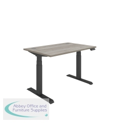 Polaris Dual Motor Sit/Stand Desk 1200x800 Grey Oak/Black KF800100