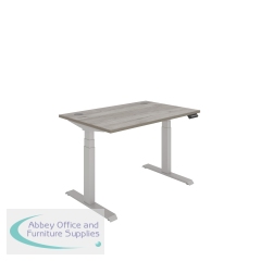 Polaris Dual Motor Sit/Stand Desk 1200x800 Grey Oak/Silver KF800101