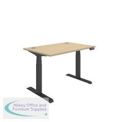 Polaris Dual Motor Sit/Stand Desk 1200x800 Oak/Black KF800103