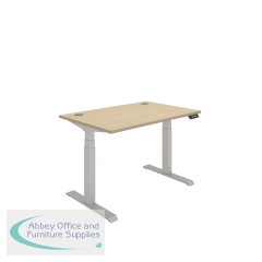 Polaris Dual Motor Sit/Stand Desk 1200x800 Oak/Silver KF800104