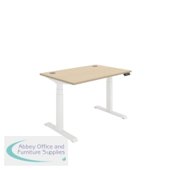 Polaris Dual Motor Sit/Stand Desk 1200x800 Oak/White KF800105
