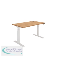 Polaris Dual Motor Sit/Stand Desk 1400x800 Beech/White KF800112