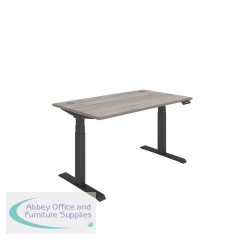 Polaris Dual Motor Sit/Stand Desk 1400x800 Grey Oak/Black KF800113