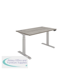 Polaris Dual Motor Sit/Stand Desk 1400x800 Grey Oak/Silver KF800114