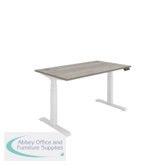 Polaris Dual Motor Sit/Stand Desk 1400x800 Grey Oak/White KF800115
