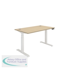 Polaris Dual Motor Sit/Stand Desk 1400x800 Oak/White KF800118