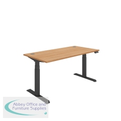 Polaris Dual Motor Sit/Stand Desk 1600x800 Beech/Black KF800122