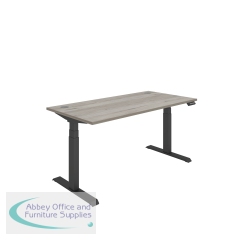 Polaris Dual Motor Sit/Stand Desk 1600x800 Grey Oak/Black KF800125