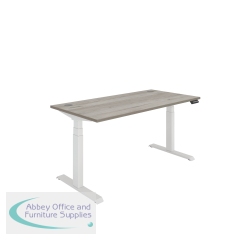 Polaris Dual Motor Sit/Stand Desk 1600x800 Grey Oak/White KF800127
