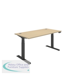 Polaris Dual Motor Sit/Stand Desk 1600x800 Oak/Black KF800128