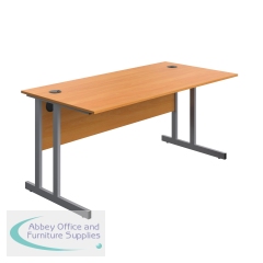 Serrion Twin Upright Desk 1600x800x730mm Beech/Silver KF800229