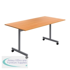 Serrion Tilting Rectangular Table 1600x800x730mm Beech/Silver KF800245