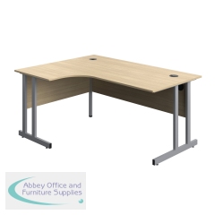 Serrion Twin Upright Left Hand Corner Desk 1600x1200x730mm Oak/Silver KF800256