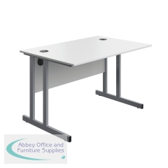 Serrion Twin Upright Desk 1200x800x730mm White/Silver KF800273