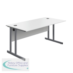 Serrion Twin Upright Desk 1600x800x730mm White/Silver KF800275