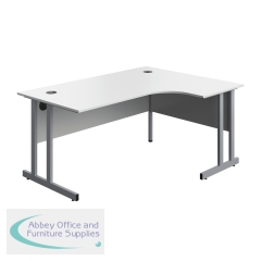 Serrion Twin Upright Right Hand Corner Desk 1600x1200x730mm White/Silver KF800278