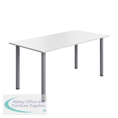Serrion Pole Leg Rectangular Table 1600x800x730mm White/Silver KF800283