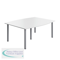 Serrion Pole Leg Barrel Shaped Table 1800x1200x730mm White/Silver KF800285