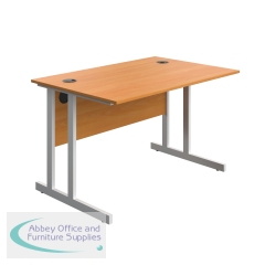 Serrion Twin Upright Desk 1200x800x730mm Beech/White KF800297