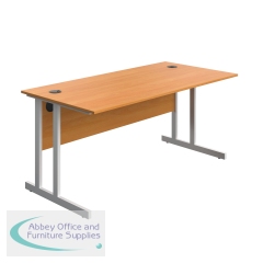 Serrion Twin Upright Desk 1600x800x730mm Beech/White KF800299