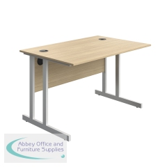 Serrion Twin Upright Desk 1200x800x730mm Oak/White KF800304