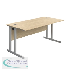 Serrion Twin Upright Desk 1600x800x730mm Oak/White KF800306