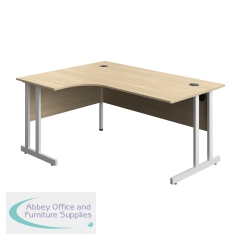 Serrion Twin Upright Left Hand Corner Desk 1600x1200x730mm Oak/White KF800308