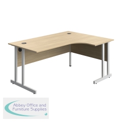 Serrion Twin Upright Right Hand Corner Desk 1600x1200x730mm Oak/White KF800309