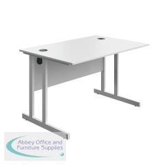 Serrion Twin Upright Desk 1200x800x730mm White/White KF800310