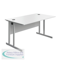 Serrion Twin Upright Desk 1400x800x730mm White/White KF800311