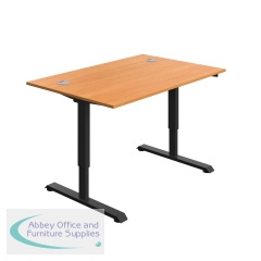 Serrion Single Motor Sit/Stand Desk 1200x800x730-1220mm Beech/Black KF800317