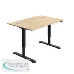 Serrion Single Motor Sit/Stand Desk 1200x800x730-1220mm Oak/Black KF800318