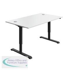 Serrion Single Motor Sit/Stand Desk 1400x800x730-1220mm White/Black KF800323
