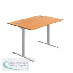 Serrion Single Motor Sit/Stand Desk 1200x800x730-1220mm Beech/White KF800324