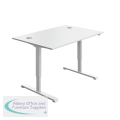 Serrion Single Motor Sit/Stand Desk 1200x800x730-1220mm White/White KF800326
