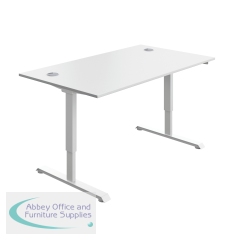 Serrion Single Motor Sit/Stand Desk 1400x800x730-1220mm White/White KF800329