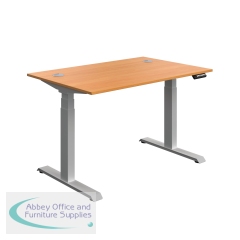 Serrion Dual Motor Sit/Stand Desk 1200x800x630-1290mm Beech/Silver KF800330